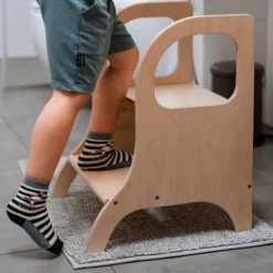 Taburete de aprendizaje de madera con altura ajustable MIIMO - Ette Tete