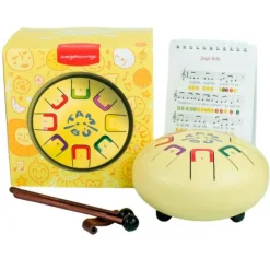Tambor baby amarillo pastel con 8 lengüetas metálicas - Tambú