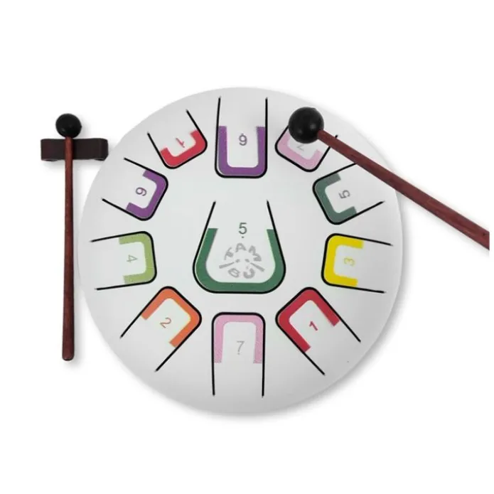 Tambor blanco mate con 11 lengüetas metálicas - Tambú