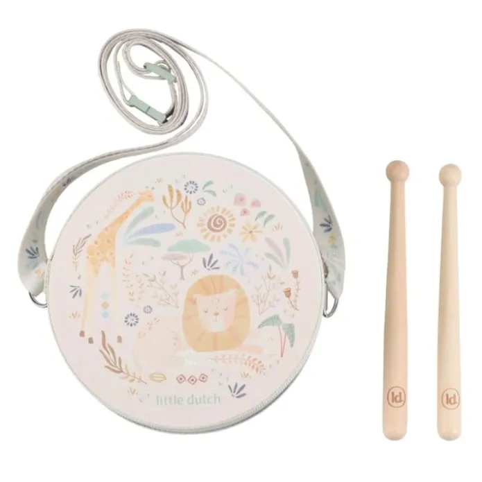 Tambor de madera Safari Friends - Little Dutch