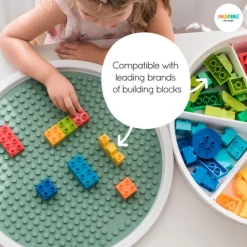 Tapete bloques de construcción verde pastel para bandeja Play Tray - Inspire My Play