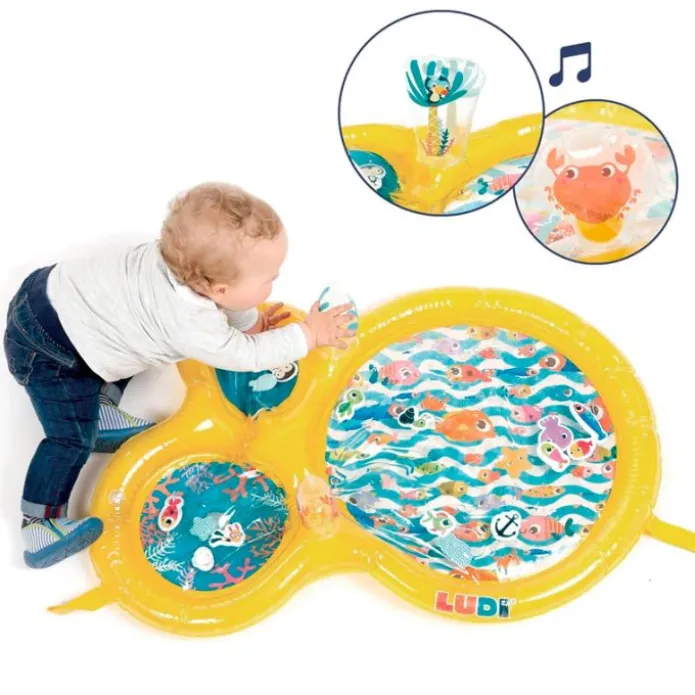 Tapete sensorial de agua inflable animales marinos - Ludi