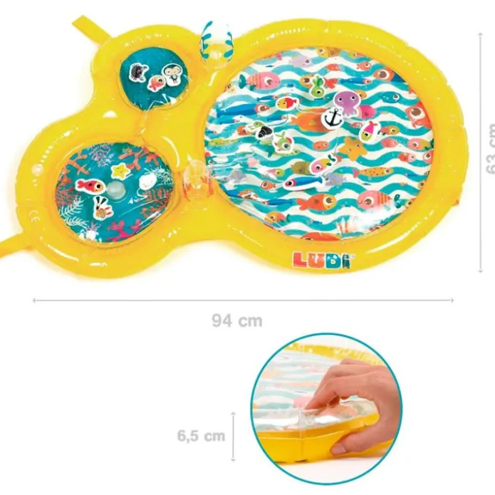 Tapete sensorial de agua inflable animales marinos - Ludi