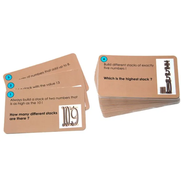 Tarjetas de actividades en inglés para números apilables (42) - Wissner