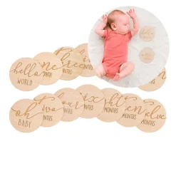 Tarjetas de madera meses bebé inglés 10,3 cm - Pearhead