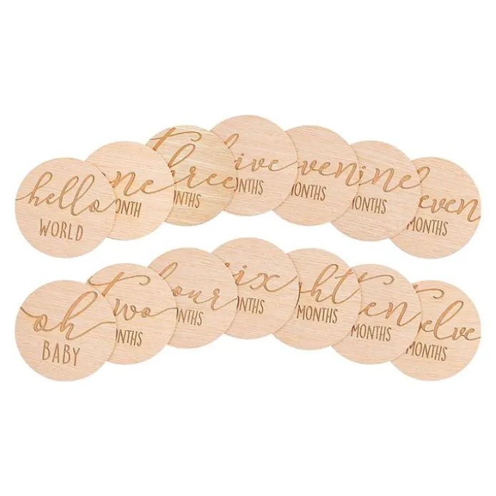 Tarjetas de madera meses bebé inglés 10,3 cm - Pearhead