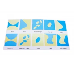 Tarjetas de nomenclaturas de accidentes geográficos inglés - Montessori