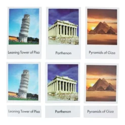 Tarjetas de nomenclaturas de monumentos del mundo inglés - Montessori