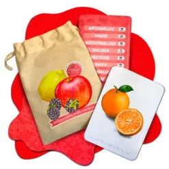 Tarjetas 8 idiomas Mis primeras palabras multilingües: frutas y verduras (32) - Emeteca Kids