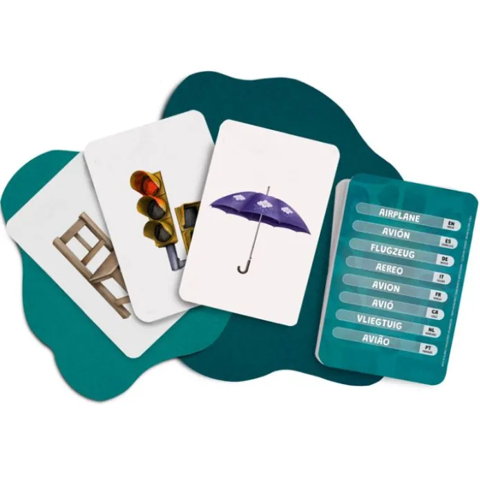 Tarjetas 8 idiomas Mis primeras palabras multilingües: objetos (32) - Emeteca Kids