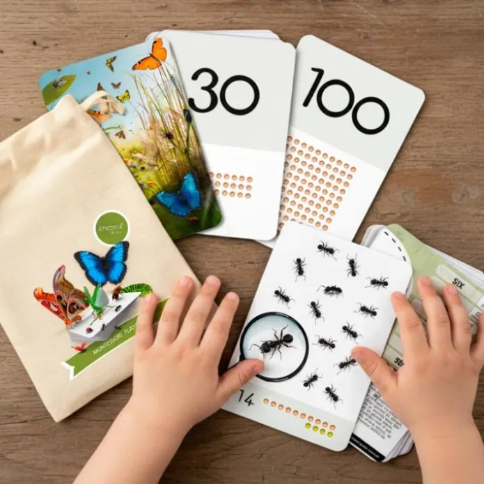 Tarjetas 8 idiomas Primeros números: Insectos y otros seres diminutos (30) - Emeteca Kids