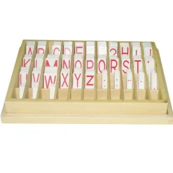 Tarjetas letras alfabeto y signos rojo - Montessori