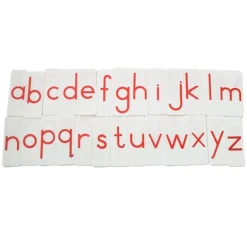 Tarjetas letras alfabeto y signos rojo - Montessori
