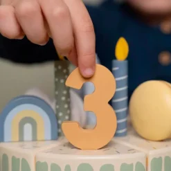 Tarta de cumpleaños de madera arcoíris para cortar - Little Dutch