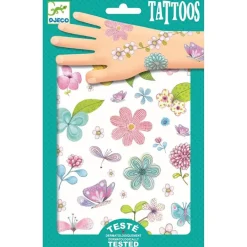 Tatuajes Flores con purpurina - Djeco