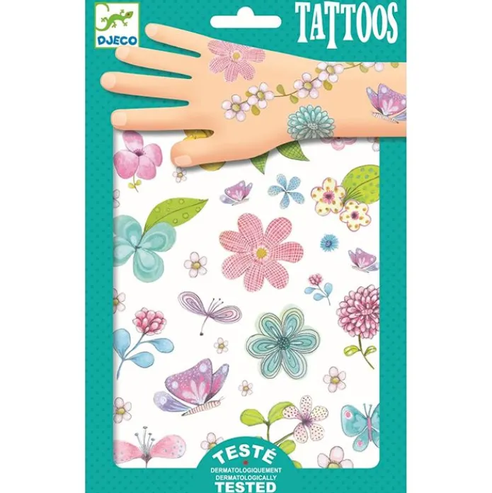 Tatuajes Flores con purpurina - Djeco