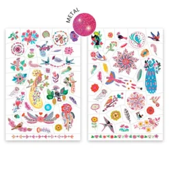 Tatuajes pajaros metalizados - Djeco
