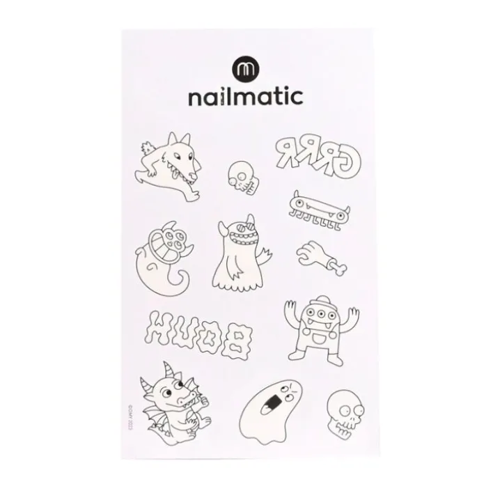 Tatuajes para colorear Monstruos (12) - Nailmatic