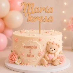 Topper de madera personalizado - Nombre o Texto (varias líneas)