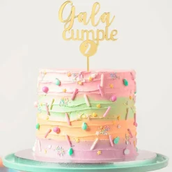 Topper personalizado cumple - Nombre y edad en círculo