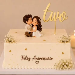 Topper personalizado tartas de cumpleaños número Two