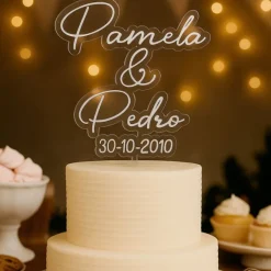 Topper transparente personalizado con nombre o Texto - 4 líneas