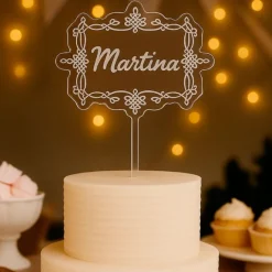 Topper transparente personalizado Filigrana - nombre o texto