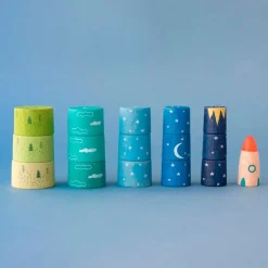 Torre cohete apilable de madera Up to the Stars 16 piezas - Londji