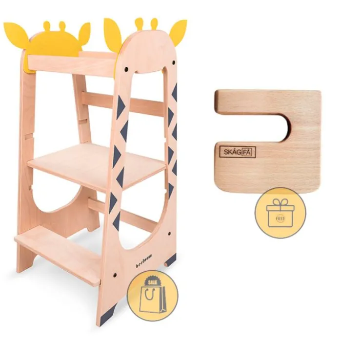 Torre de aprendizaje de madera Giraffe Tower - Beeloom + REGALO cuchillo