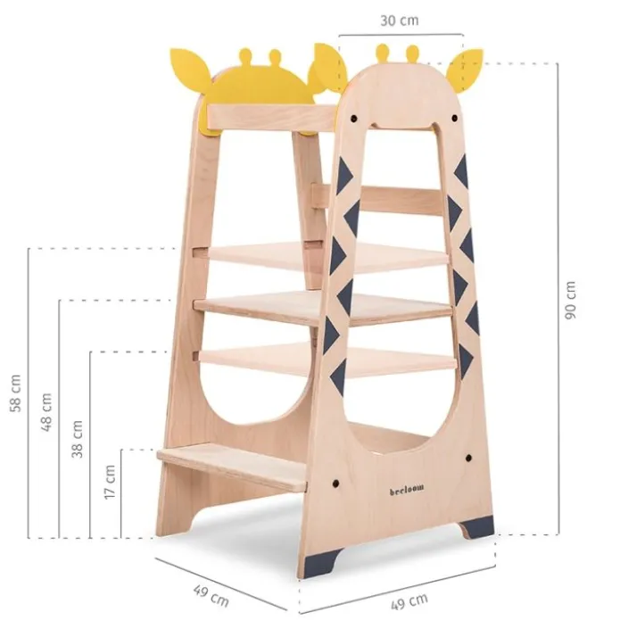 Torre de aprendizaje de madera Giraffe Tower - Beeloom + REGALO cuchillo