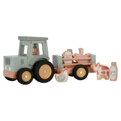 Tractor de madera con remolque y accesorios - Little Dutch