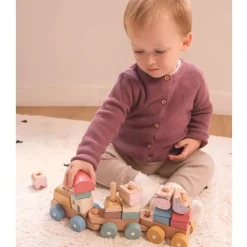 Tren apilable de madera 3 Cerditos Little Pigs - Monnëka