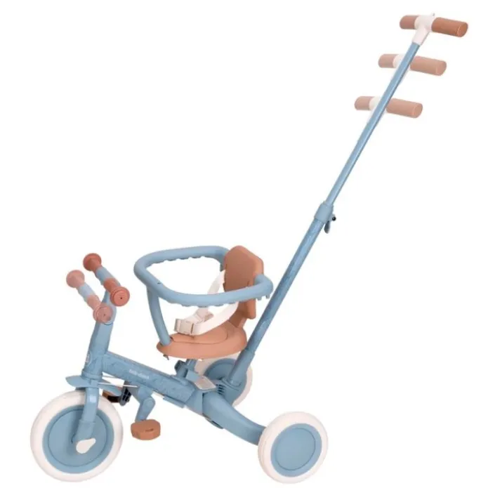 Triciclo con barra convertible en bicicleta 4 en 1 azul - Little Dutch