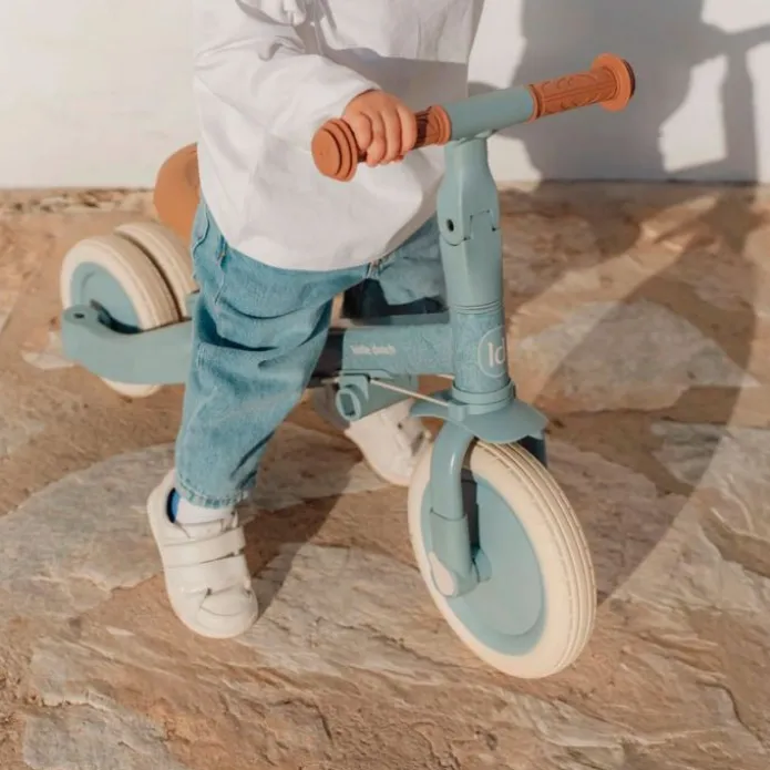 Triciclo con barra convertible en bicicleta 4 en 1 azul - Little Dutch