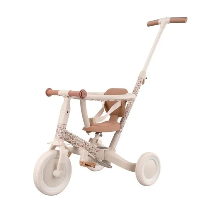 Triciclo con barra convertible en bicicleta 4 en 1 blanco - Little Dutch