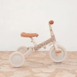 Triciclo con barra convertible en bicicleta 4 en 1 blanco - Little Dutch