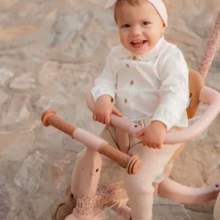 Triciclo con barra convertible en bicicleta 4 en 1 rosa - Little Dutch