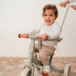 Triciclo con barra convertible en bicicleta 4 en 1 verde - Little Dutch