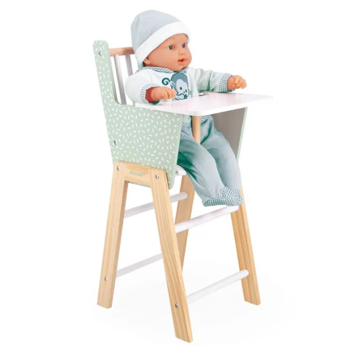 Trona de madera para muñecas verde Zen - Janod