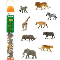 Tubo 9 piezas animales de Sudáfrica - Safari