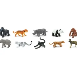 Tubo 10 piezas animales en peligro de extinción - Safari