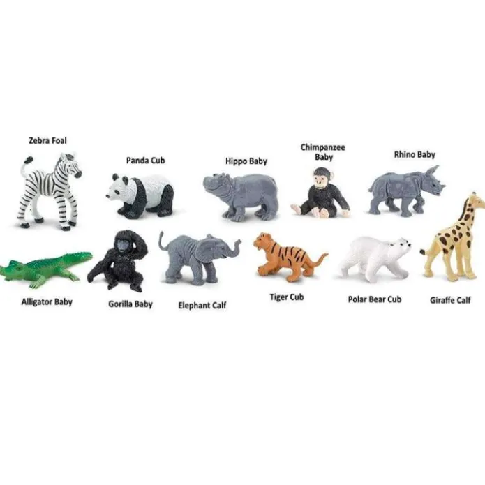 Tubo 11 piezas crías animales de zoológico - Safari