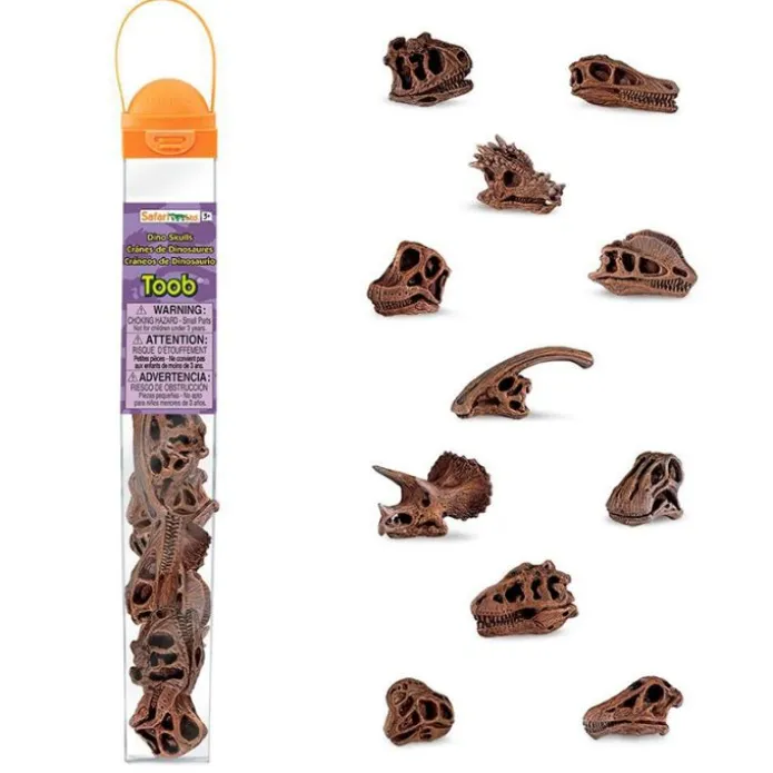 Tubo 11 piezas cráneos de dinosaurio - Safari