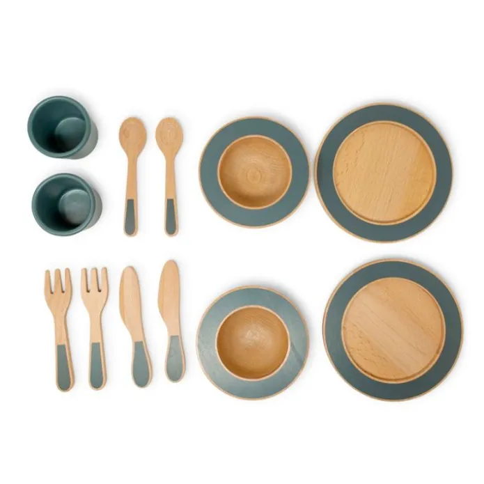 Vajilla de madera 12 piezas Emerald Green MamaMemo - Astrup