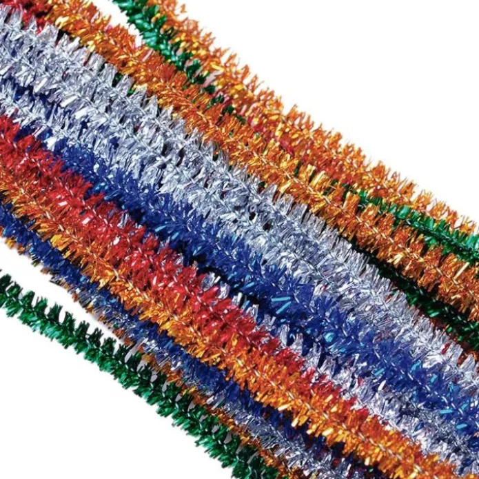 Varillas de chenille o limpiapipas de colores metalizados (50)