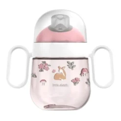 Vaso de aprendizaje con boquilla y asas rosa Jardín de Hadas Mepal - Little Dutch