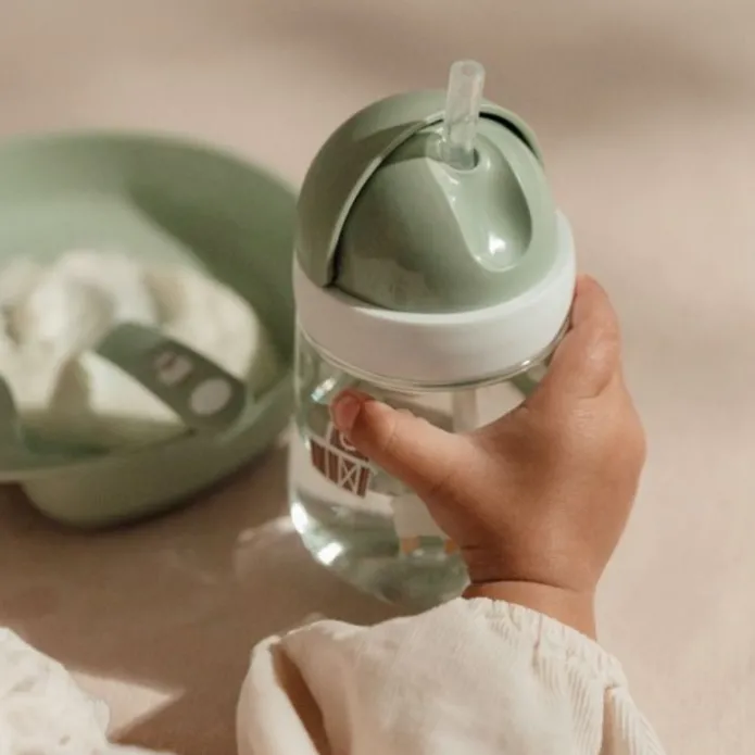Vaso de aprendizaje con pajita verde Pequeña Granja Mepal - Little Dutch