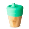Vaso de aprendizaje con tapa de silicona verde 190 ml - Madera de Bambú - Eco Rascals