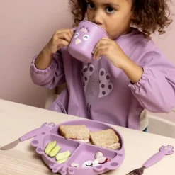 Vaso de silicona con asas lila pavo real - Trixie
