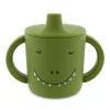 Vaso de silicona con asas verde dinosaurio - Trixie